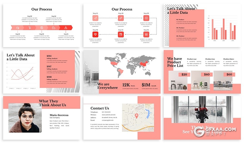 30页时尚女性主题PPT模板3种主题配色 - 顶尖PPT