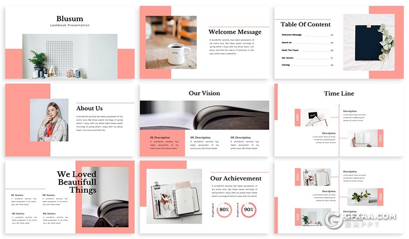 30页时尚女性主题PPT模板3种主题配色 - 顶尖PPT