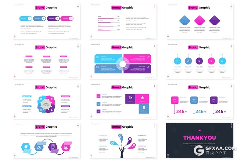30页花卉植物宣传介绍种类分析PPT模板5种配色 - 顶尖PPT