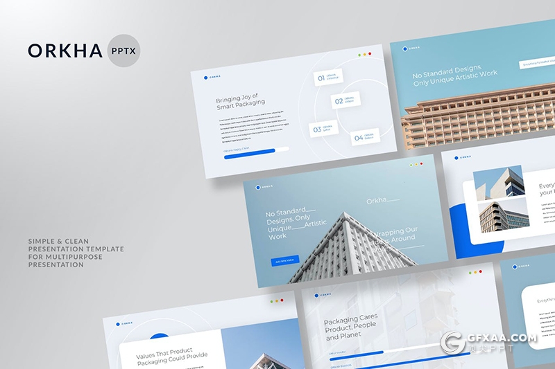 32页蓝色企业简介公司发展历程展示PPT模板 - 顶尖PPT