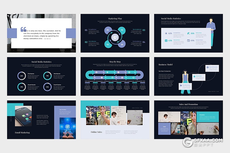31页扁平化商务工作计划总结企业会议通用PPT模板 - 顶尖PPT