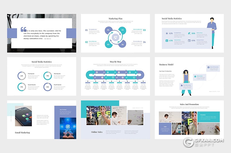 31页扁平化商务工作计划总结企业会议通用PPT模板 - 顶尖PPT
