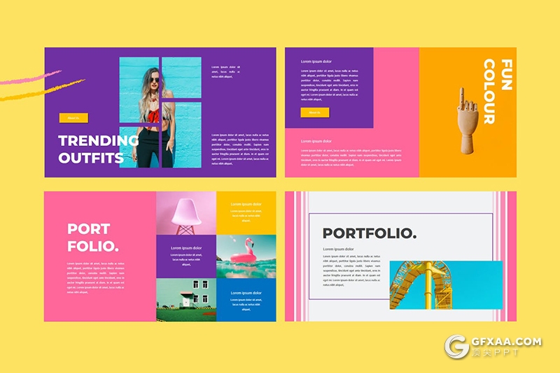 30页彩色时尚杂志风格艺术写真PPT模板 - 顶尖PPT