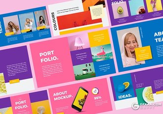 30页彩色时尚杂志风格艺术写真PPT模板 - 顶尖PPT