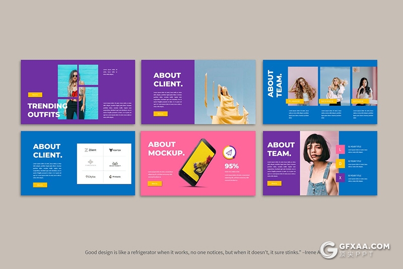 30页彩色时尚杂志风格艺术写真PPT模板 - 顶尖PPT