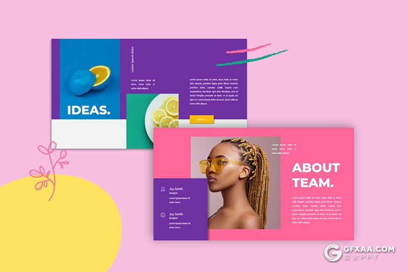 30页彩色时尚杂志风格艺术写真PPT模板 - 顶尖PPT