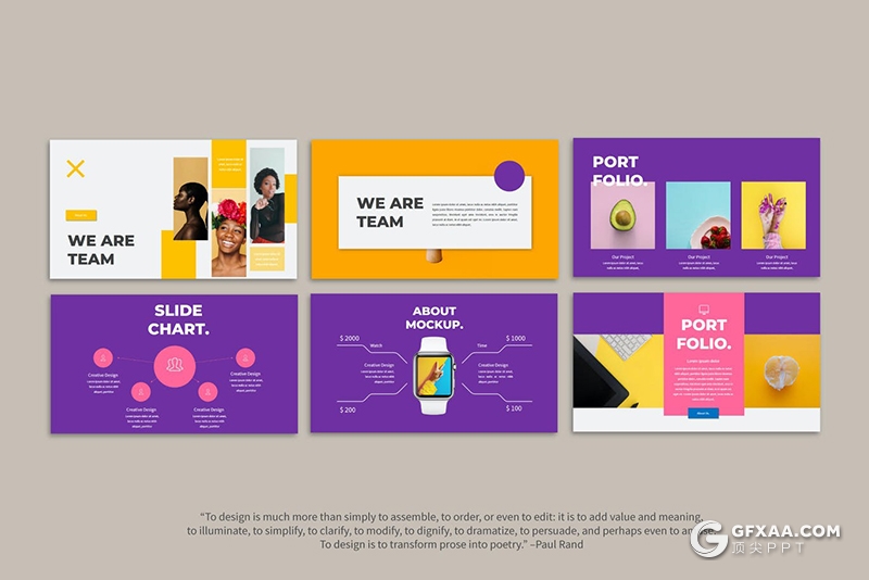 30页彩色时尚杂志风格艺术写真PPT模板 - 顶尖PPT