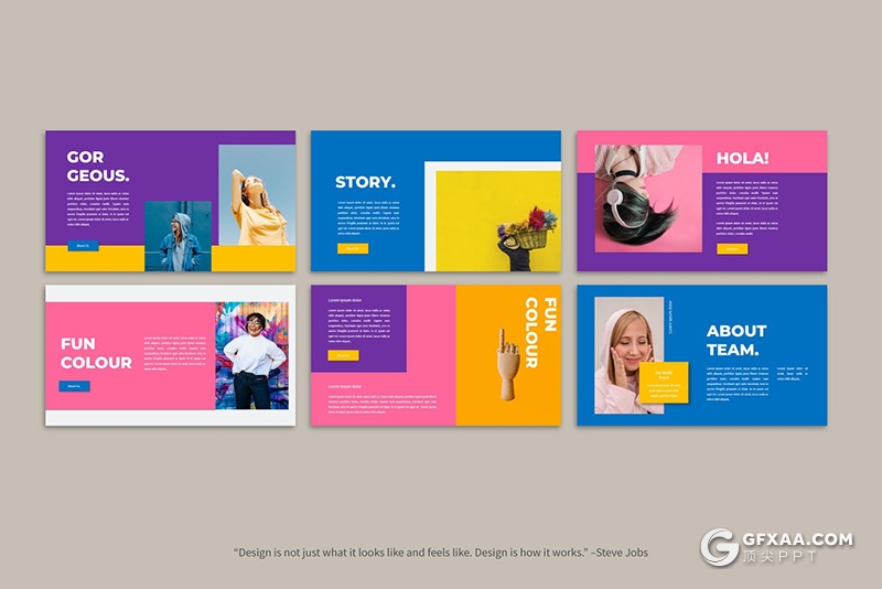 30页彩色时尚杂志风格艺术写真PPT模板 - 顶尖PPT