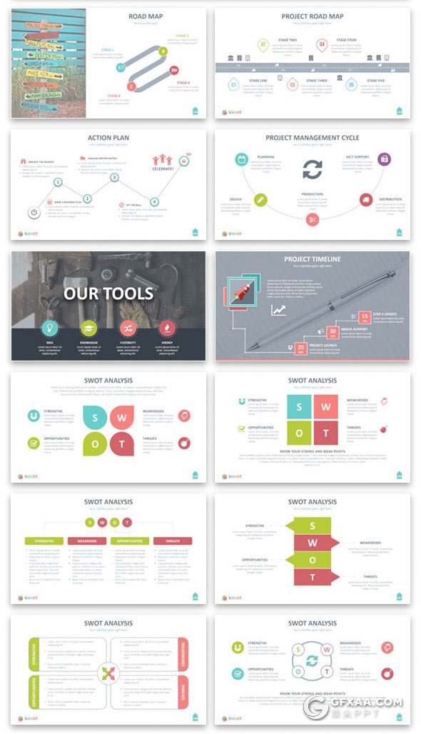 333页彩色动画欧美商务数据统计工作汇报企业介绍通用PPT模板16:9/4:3尺寸ppt - 顶尖PPT
