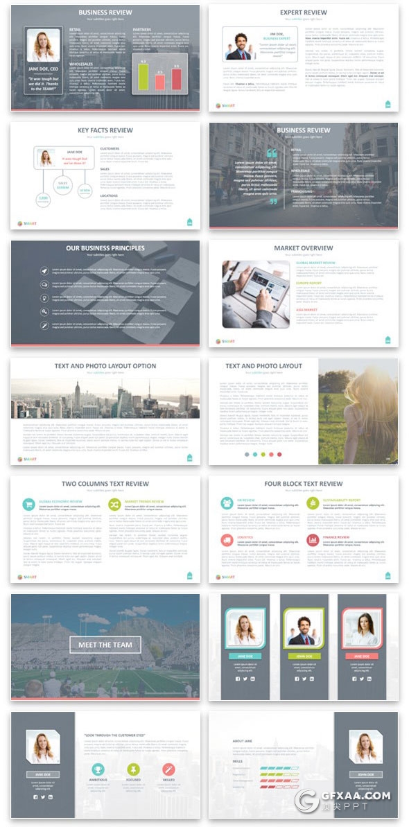 333页彩色动画欧美商务数据统计工作汇报企业介绍通用PPT模板16:9/4:3尺寸ppt - 顶尖PPT