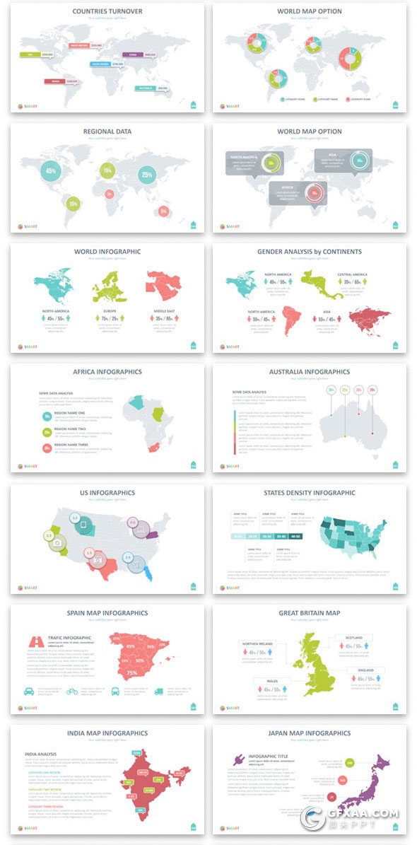 333页彩色动画欧美商务数据统计工作汇报企业介绍通用PPT模板16:9/4:3尺寸ppt - 顶尖PPT