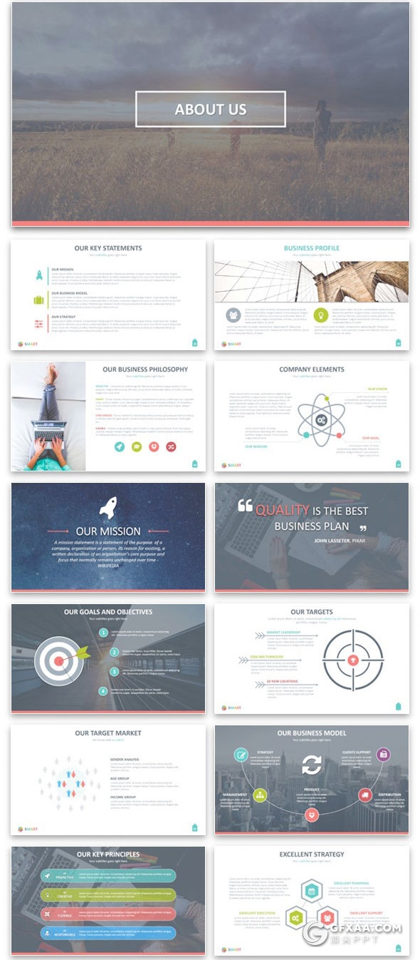 333页彩色动画欧美商务数据统计工作汇报企业介绍通用PPT模板16:9/4:3尺寸ppt - 顶尖PPT