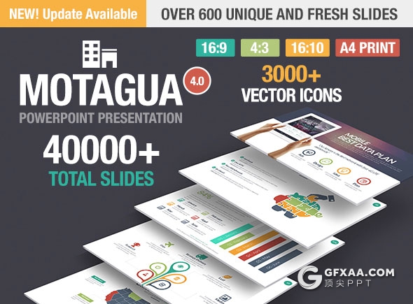 403页国外大型商务通用PPT模板16:9/4:3/16:10/A4四种尺寸PPT模板 - 顶尖PPT