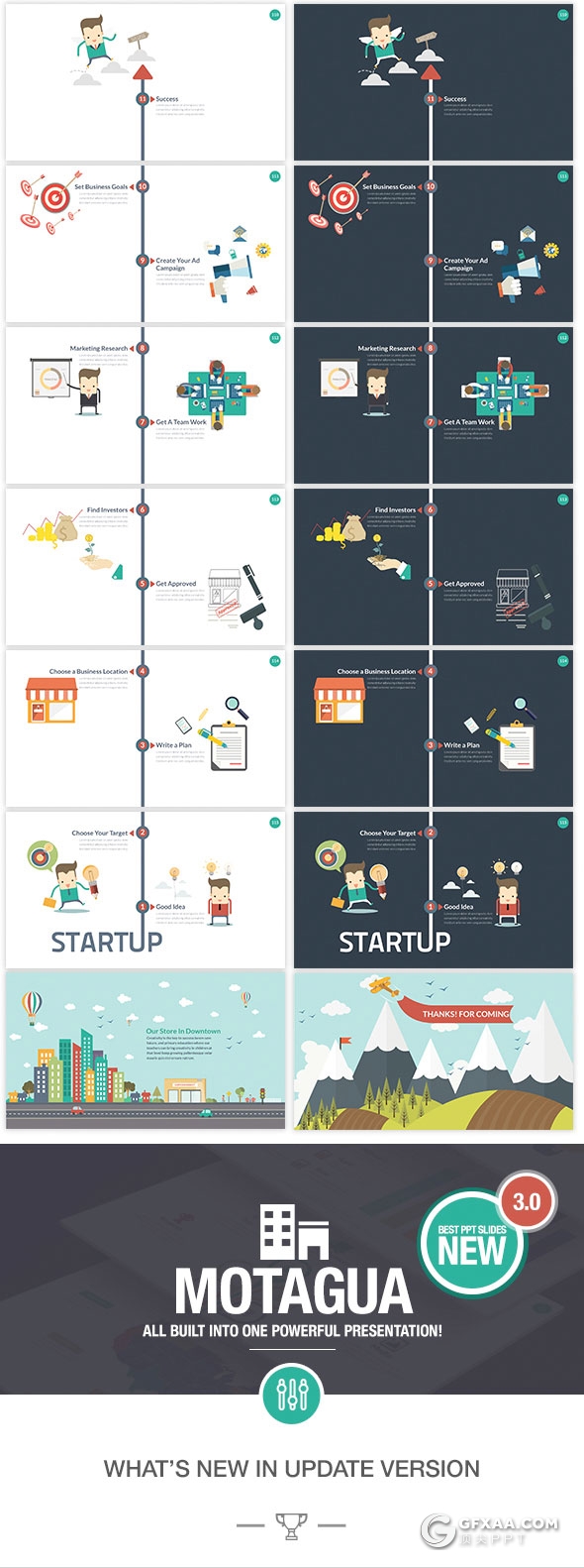 403页国外大型商务通用PPT模板16:9/4:3/16:10/A4四种尺寸PPT模板 - 顶尖PPT