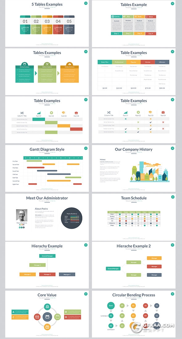 403页国外大型商务通用PPT模板16:9/4:3/16:10/A4四种尺寸PPT模板 - 顶尖PPT