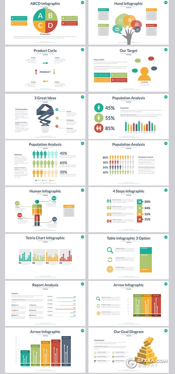 403页国外大型商务通用PPT模板16:9/4:3/16:10/A4四种尺寸PPT模板 - 顶尖PPT