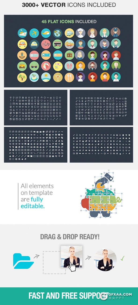 403页国外大型商务通用PPT模板16:9/4:3/16:10/A4四种尺寸PPT模板 - 顶尖PPT