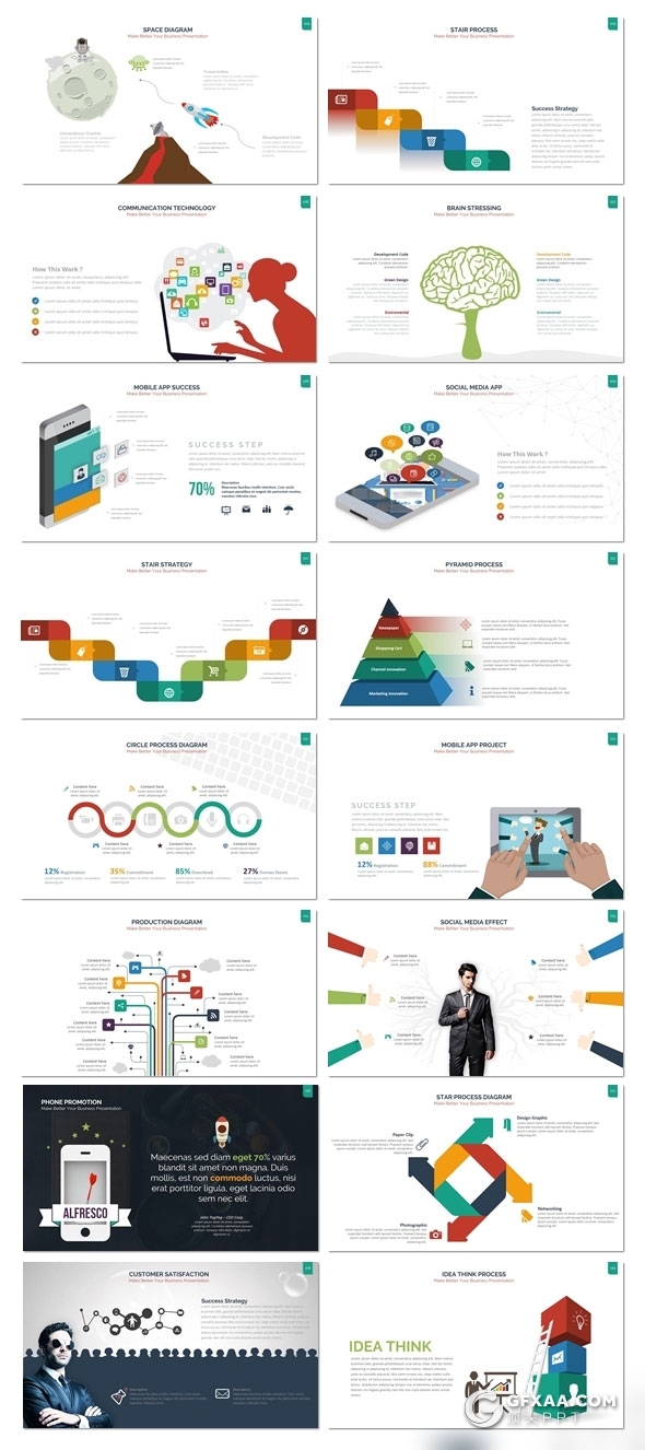 300页国外高端商务风格企业介绍工作计划总结商务图形PPT模板10种配色 - 顶尖PPT