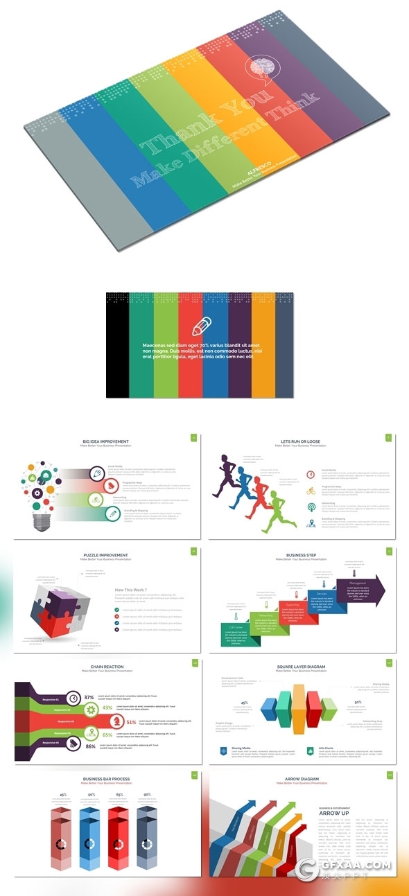 300页国外高端商务风格企业介绍工作计划总结商务图形PPT模板10种配色 - 顶尖PPT