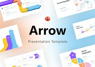 多色彩箭头信息图形图表PPT模板 - 顶尖PPT