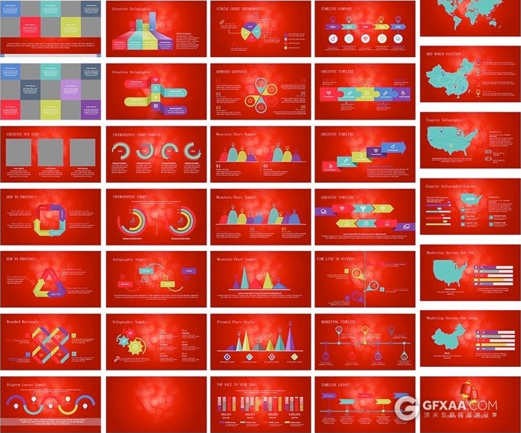 100页新年快乐吉祥喜庆红色PPT商务总结模板 - 顶尖PPT