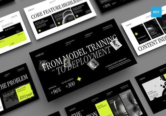 黑绿色现代人工智能演讲主题keynote模板 - 顶尖PPT