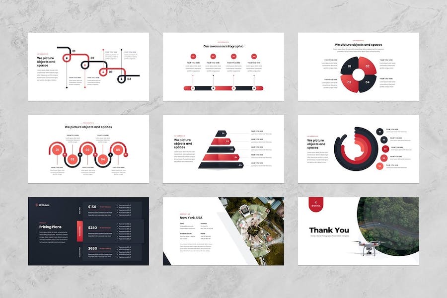 无人机摄影操作教程市场分析PPT模板 - 顶尖PPT