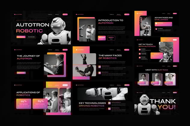 AI人工智能机器人技术主题PPT模板 - 顶尖PPT