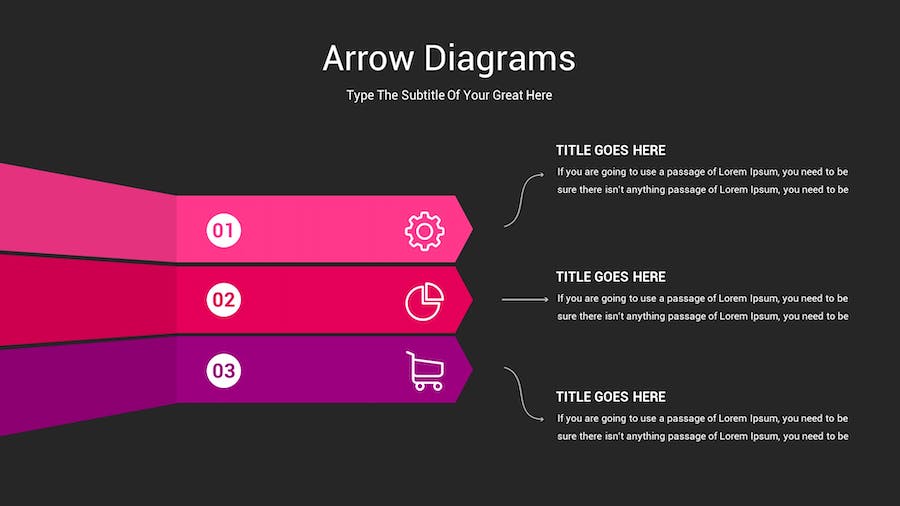 箭头图表深色注释记号Keynote模板 - 顶尖PPT