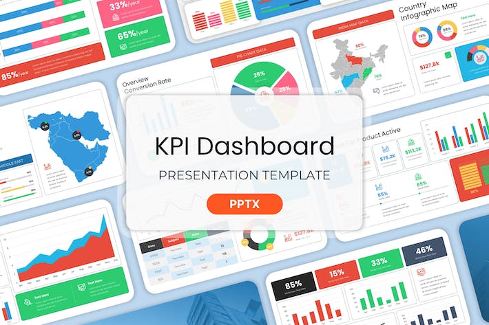 KPI关键指标数据统计分析图形PPT模板 - 顶尖PPT