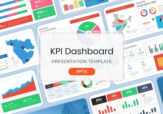 KPI关键指标数据统计分析图形PPT模板 - 顶尖PPT