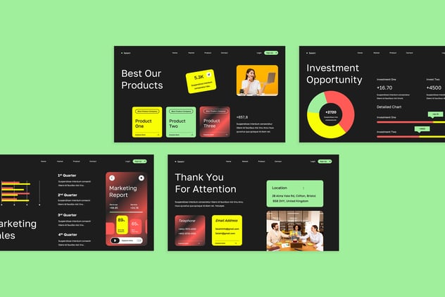 深灰色现代应用商业演讲PPT模板 - 顶尖PPT