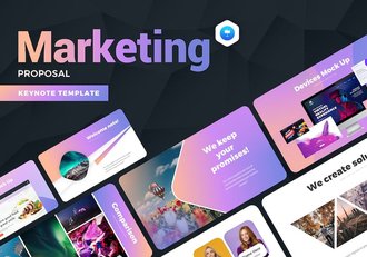 渐变色企业营销企业合作商业计划战略合作多用途keynote模板 - 顶尖PPT