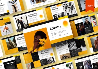 黄色主题商务企业产品服务展示PPT模板 - 顶尖PPT