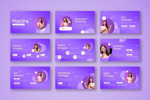 紫色渐变事业代理商业计划PPT模板 - 顶尖PPT