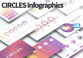 大气简约圆圈信息图表keynote模板 - 顶尖PPT