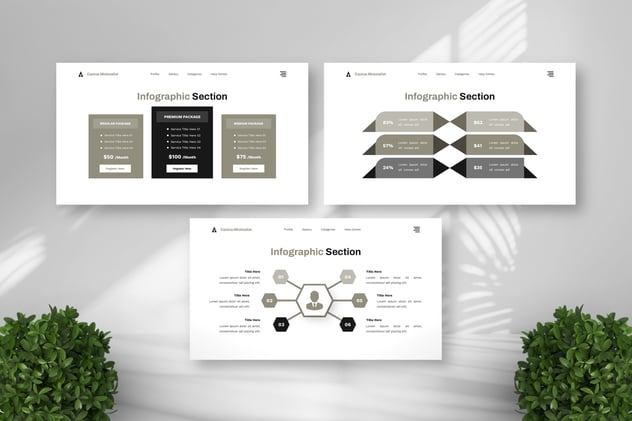仙人掌极简风格植物主题keynote模板 - 顶尖PPT