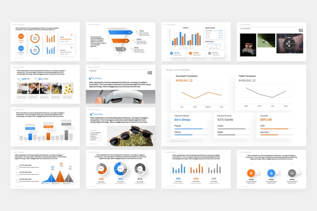 市场业务运营情况数据风格展示PPT模板 - 顶尖PPT
