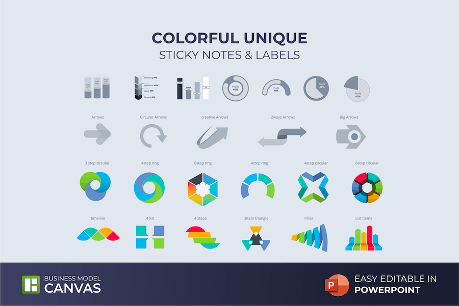 商业模式画布创业策划PPT演示模板 - 顶尖PPT