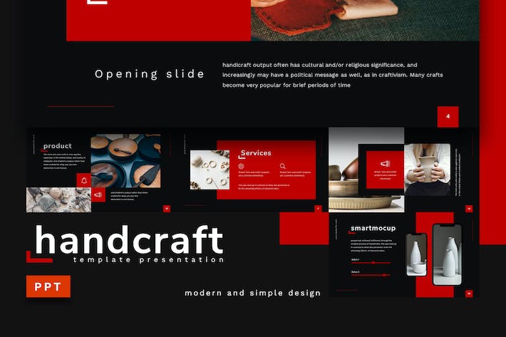 欧美风格手工艺品展示设计PPT模板 - 顶尖PPT