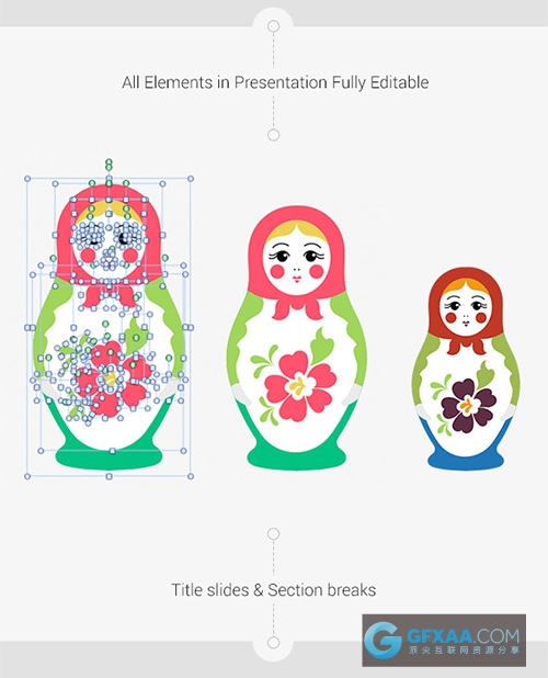 5种配色扁平化唯美色系卡通风格PPT模板 - 顶尖PPT