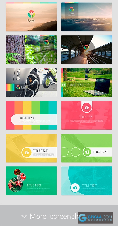 5种配色扁平化唯美色系卡通风格PPT模板 - 顶尖PPT