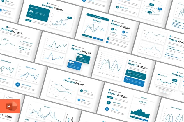 多种样式数据折线图形PPT模板 - 顶尖PPT