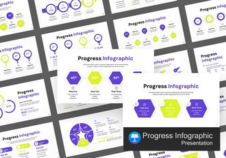 可视化流程进展信息图形keynote模板 - 顶尖PPT