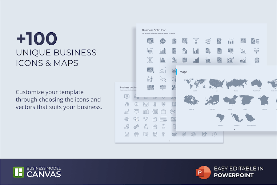 商业模式画布创业策划PPT演示模板 - 顶尖PPT