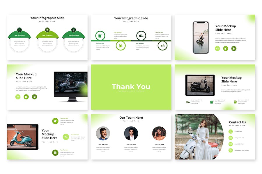 简洁绿色系品牌推广演示PPT模板 - 顶尖PPT