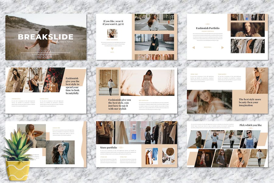 时尚风格品牌展示推介Keynote模板 - 顶尖PPT