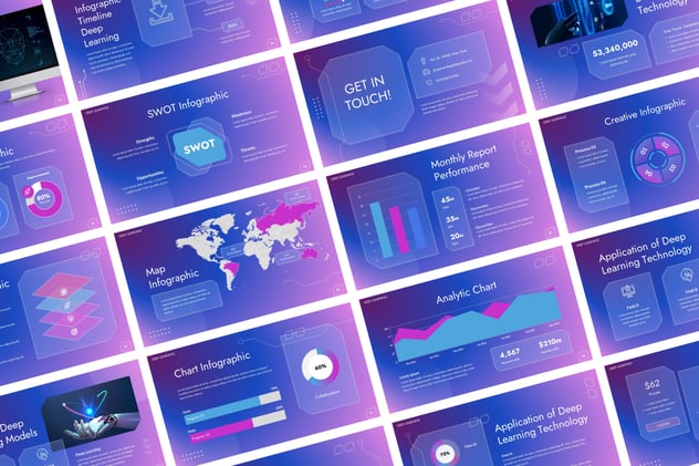 虚幻科技背景深度AI学习技术keynote模板 - 顶尖PPT