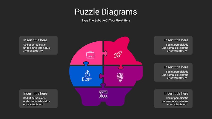 拼图创意展示问题分析图形Keynote模板 - 顶尖PPT