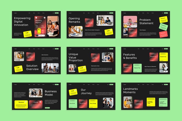 深灰色现代应用商业演讲PPT模板 - 顶尖PPT